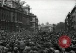 Image of Crowd listens to Churchill speech Parliament Square on V-E Day London England United Kingdom, 1945, second 12 stock footage video 65675074353