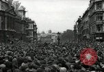 Image of Crowd listens to Churchill speech Parliament Square on V-E Day London England United Kingdom, 1945, second 16 stock footage video 65675074353