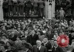 Image of Crowd listens to Churchill speech Parliament Square on V-E Day London England United Kingdom, 1945, second 44 stock footage video 65675074353
