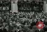 Image of Crowd listens to Churchill speech Parliament Square on V-E Day London England United Kingdom, 1945, second 48 stock footage video 65675074353