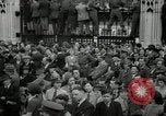 Image of Crowd listens to Churchill speech Parliament Square on V-E Day London England United Kingdom, 1945, second 52 stock footage video 65675074353