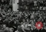 Image of Crowd listens to Churchill speech Parliament Square on V-E Day London England United Kingdom, 1945, second 55 stock footage video 65675074353