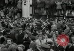 Image of Crowd listens to Churchill speech Parliament Square on V-E Day London England United Kingdom, 1945, second 56 stock footage video 65675074353