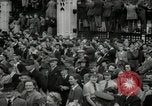 Image of Crowd listens to Churchill speech Parliament Square on V-E Day London England United Kingdom, 1945, second 58 stock footage video 65675074353