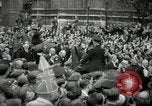 Image of Winston Churchill greets Parliament Square crowd V-E Day London England United Kingdom, 1945, second 52 stock footage video 65675074355
