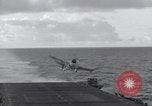 Image of F6F Hellcat fighter Pacific Ocean, 1944, second 13 stock footage video 65675074365