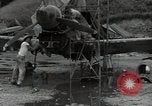 Image of USAAC mechanics perform maintenance on P-40 and P-400 airplanes Guadalcanal Solomon Islands, 1943, second 3 stock footage video 65675074690