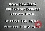 Image of USS Franklin CV-13 kamikaze attack Pacific Ocean, 1944, second 1 stock footage video 65675074706