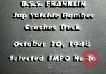 Image of USS Franklin CV-13 kamikaze attack Pacific Ocean, 1944, second 4 stock footage video 65675074706