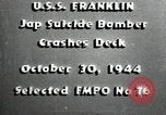 Image of USS Franklin CV-13 kamikaze attack Pacific Ocean, 1944, second 5 stock footage video 65675074706