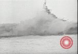 Image of USS Hancock CV-19 burning from kamikaze strike Pacific Ocean, 1945, second 11 stock footage video 65675074716