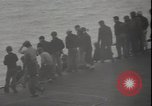Image of USS Hancock CV-19 burning from kamikaze strike Pacific Ocean, 1945, second 62 stock footage video 65675074716