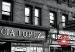 Image of Cuban and Puerto Rican hispanic stores in Harlem 1940 New York United States USA, 1939, second 45 stock footage video 65675074861