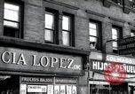 Image of Cuban and Puerto Rican hispanic stores in Harlem 1940 New York United States USA, 1939, second 46 stock footage video 65675074861