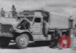 Image of convoy of trucks Alaska USA, 1943, second 52 stock footage video 65675075238