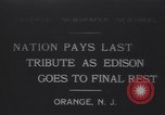 Image of Thomas Edison's funeral West Orange New Jersey USA, 1931, second 1 stock footage video 65675075519
