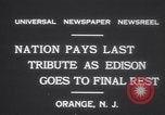 Image of Thomas Edison's funeral West Orange New Jersey USA, 1931, second 5 stock footage video 65675075519
