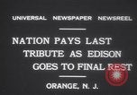Image of Thomas Edison's funeral West Orange New Jersey USA, 1931, second 6 stock footage video 65675075519
