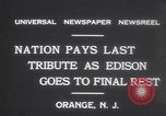 Image of Thomas Edison's funeral West Orange New Jersey USA, 1931, second 7 stock footage video 65675075519