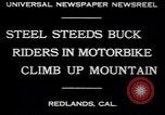 Image MOTO Hill Climb contest Redlands California USA, 1930, de la seconde 4 séquences d'archives historiques vidéo 65675075544
