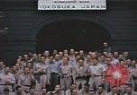 Immagine di US Naval ufficiali pongono a Yokosuka base sottomarina Yokosuka iJapan, 1945, secondo 28 filmato di repertorio 65675076033