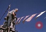 Image of US Sailors decorate their submarine on VJ Day in Pearl Harbor Hawaii USA, 1945, second 32 stock footage video 65675076118
