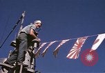 Image of US Sailors decorate their submarine on VJ Day in Pearl Harbor Hawaii USA, 1945, second 34 stock footage video 65675076118