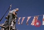 Image of US Sailors decorate their submarine on VJ Day in Pearl Harbor Hawaii USA, 1945, second 38 stock footage video 65675076118