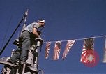 Image of US Sailors decorate their submarine on VJ Day in Pearl Harbor Hawaii USA, 1945, second 39 stock footage video 65675076118