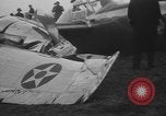 Image of remains of crashed Lockheed XP-38 airplane Mitchel Field Long Island New York USA, 1939, second 20 stock footage video 65675076312