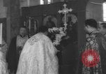 Image of icon of Virgin Mary enshrined in St. Paul Cathedral Long Island New York USA, 1960, second 40 stock footage video 65675076542