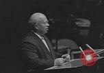 Image of Nikita Khrushchev speaks to United Nations New York City USA, 1960, second 37 stock footage video 65675076561