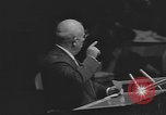 Image of Nikita Khrushchev speaks to United Nations New York City USA, 1960, second 44 stock footage video 65675076561