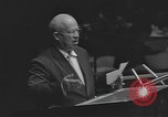 Image of Nikita Khrushchev speaks to United Nations New York City USA, 1960, second 52 stock footage video 65675076561