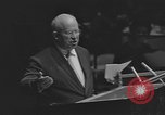 Image of Nikita Khrushchev speaks to United Nations New York City USA, 1960, second 57 stock footage video 65675076561