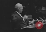 Image of Nikita Khrushchev speaks to United Nations New York City USA, 1960, second 59 stock footage video 65675076561