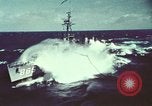 Image of US Navy ships in heavy seas Pacific Ocean, 1971, second 17 stock footage video 65675076787