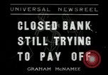 Image of bank failure during Great Depression Chicago Illinois USA, 1934, second 1 stock footage video 65675076826