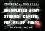 Image of unemployed people seeking aid Harrisburg Pennsylvania USA, 1936, second 1 stock footage video 65675076828