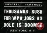 Image of unemployed men seek WPA relief jobs New York City USA, 1935, second 1 stock footage video 65675076839