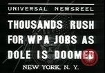 Image of unemployed men seek WPA relief jobs New York City USA, 1935, second 4 stock footage video 65675076839