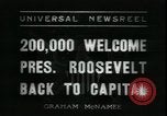 Immagine di Franklin Delano Roosevelt dopo la rielezione di Washington DC USA, 1936, secondo 5 filmato di repertorio 65675076843