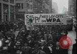 Image of protest against WPA layoffs during Depression New York City USA, 1937, second 15 stock footage video 65675076854