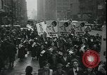 Image of protest against WPA layoffs during Depression New York City USA, 1937, second 23 stock footage video 65675076854