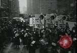 Image of protest against WPA layoffs during Depression New York City USA, 1937, second 25 stock footage video 65675076854