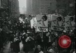 Image of protest against WPA layoffs during Depression New York City USA, 1937, second 27 stock footage video 65675076854