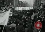 Image of protest against WPA layoffs during Depression New York City USA, 1937, second 38 stock footage video 65675076854