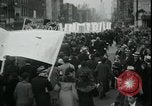 Image of protest against WPA layoffs during Depression New York City USA, 1937, second 40 stock footage video 65675076854
