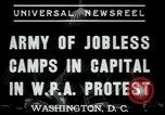 Image of Americans protesting WPA job reductions Washington DC USA, 1937, second 4 stock footage video 65675076855