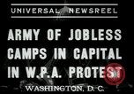 Image of Americans protesting WPA job reductions Washington DC USA, 1937, second 5 stock footage video 65675076855